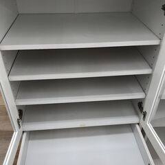 ★リユースのサカイ春日部店★KJ11876  ミニ食器棚 ホワイト H121×W60×D42 クリーニング済みの画像