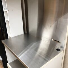 ★リユースのサカイ春日部店★KJ11878  食器棚 ホワイト H180×W71×D47 クリーニング済みの画像