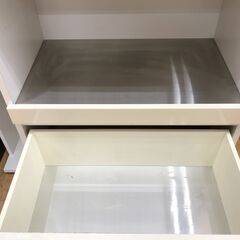 ★リユースのサカイ春日部店★KJ11878  食器棚 ホワイト H180×W71×D47 クリーニング済みの画像
