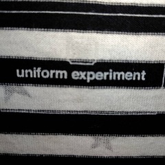uniform experiment ホワイト.ブラック ボーダー Tシャツ 藤原ヒロシの画像