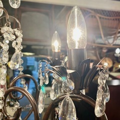 【武蔵小山店】BEAT TRADING ビートレーディング シャンデリア 8灯 照明器具 インテリア照明 クリスタル シャンデリア ペンダントライト アンティーク調 ロマンチック ヨーロピアン照明 照明 ランプ chandelier 8 lights crystal antique iron pendant lighting リユース リサイクル 天井照明の画像