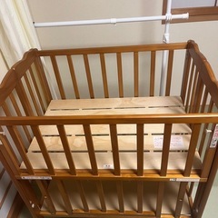 大和屋 パタン 折りたたみ ミニベビーベッド 木製 ベットの画像
