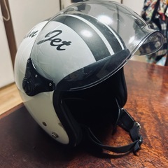 Small John Jet スモールジェットヘルメット ホワイト&シルバーの画像