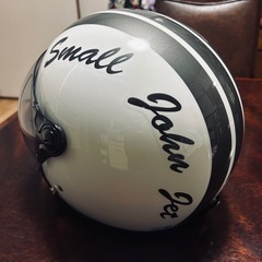 Small John Jet スモールジェットヘルメット ホワイト&シルバーの画像