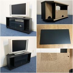 TIMEZ テレビ台 TV-LP800 ブラック LPシリーズ (26v～32v型対応) 可動式棚板1枚・キャスター付き ハヤミ工産 リビングボードの画像