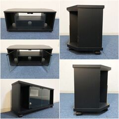 TIMEZ テレビ台 TV-LP800 ブラック LPシリーズ (26v～32v型対応) 可動式棚板1枚・キャスター付き ハヤミ工産 リビングボードの画像