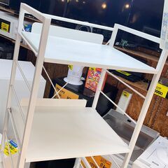 ニトリ 家電ラック 冷蔵庫上/ゴミ箱上ラック 棚板13段階可動式 白 ホワイト 横幅57cm奥行46cm高さ190cm 定価11990円 ★買取帝国 志木店の画像