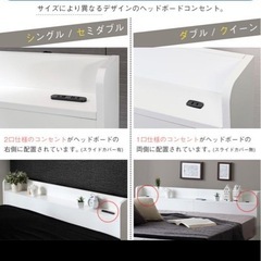 収納付クイーンサイズベッド&マットレスの画像