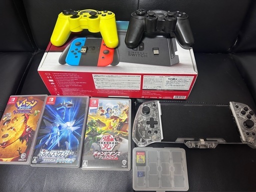 Nintendo Switch 本体セット + ゲーム4本 + 追加コントローラー3個
