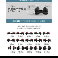 NEWモデル可変式ダンベル24kg2個セットの画像