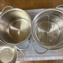 パスタ用　ステンレス鍋　ガス火用　未使用品
の画像