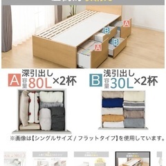 【ニトリ!大収納ベッド】7万→3万！ダブルベッド濃茶の画像
