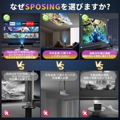 プロジェクター 家庭用 小型 HiFi外部スピーカー・4K対応　の画像