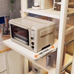 キッチンラック レンジラック 3段 スライド式棚板 ストッパーキャスター 棚の画像