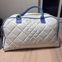 オノフ ゴルフ ボストンバッグ シューズ収納ポケット付き 白/青