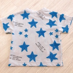 ⑨Tシャツ　80サイズ　ライトグレー×星柄の画像