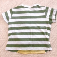 15 Tシャツ 80サイズ　みどり×白　ライオン柄の画像