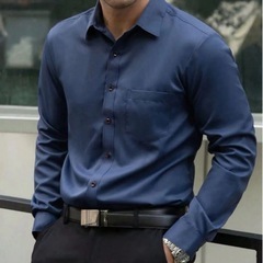 新品 ネイビー Yシャツの画像