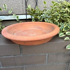 ガーデニング　テラコッタ植木鉢2点と鉢受け皿1点の画像