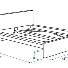 ★無料★IKEA MALM ベッド ブラックブラウン マットレス付(日本ベッド) イケア クイーンサイズベッド★引取限定(渋谷区)★の画像