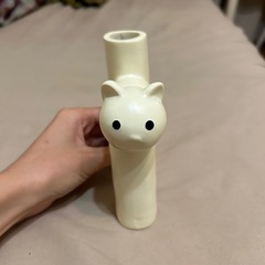 猫 花瓶 一輪挿し ホワイトの画像