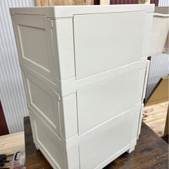 チェスト 壁付 デコニーシーヴォ 3段 幅34×奥行43×高さ66.1cm （ 収納ケース 引き出し 収納 スリム タンス 衣装ケース 日本製 プラスチック 洋服 脱衣所 三段 脚付き 引出し 収納チェスト リビングチェスト 衣類収納 おしゃれ ）の画像