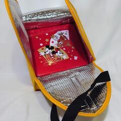 ミッキー2段お弁当箱(重箱)保冷バック付き(赤)の画像