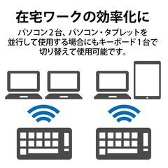 ELECOM エレコム Bluetooth 軽量 薄型 3台同時マルチペアリング パンタグラフ式 ワイヤレス ミニキーボード TK-FBP102BK ブラックの画像