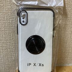 【新品未使用】★ iPhoneX XS TPUクリアケース リング付き メッキ風バンパー ブラック★の画像