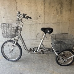 【中古】札幌 引取歓迎 三輪自転車 Takeda NATURAL FLOW 20/16インチ 3段変速 前後バスケット装備 スイング切り替えレバー付き【札TB01】の画像