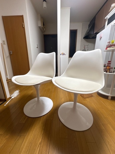 2脚セット　ダイニングチェア  回転チェア   チューリップチェア   おしゃれチェア 椅子