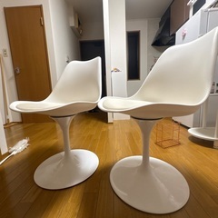2脚セット　ダイニングチェア  回転チェア   チューリップチェア   おしゃれチェア 椅子の画像