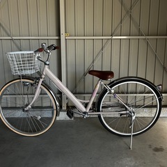 フェリシア オートライト 26インチ　自転車　子供　マット　モカ　ピンクの画像