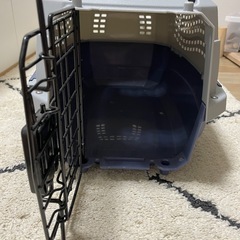 Amazonベーシック ペットキャリー ダブルドア 超小型犬・猫用 5kgまで Sサイズ 幅32 x 奥行48 x 高さ25cm グレーブルーの画像