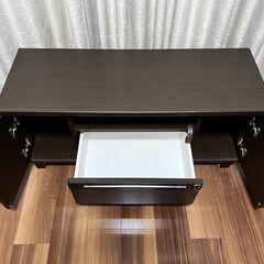 Shirai テレビ台 IMR-TV40V 幅100cm ウォールナット(ダークブラウン) 中古 引き取り限定の画像
