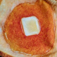 まるでパンみたいなふわふわきんちゃく バター柄 巾着袋の画像