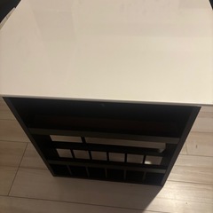 伸縮式ダイニングテーブル＆チェア2脚セット（ホワイト×ブラック）の画像