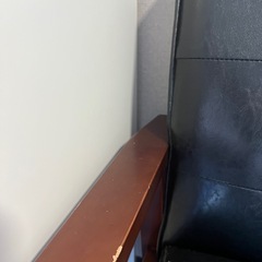 黒合皮皮革2人掛けソファの画像