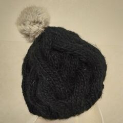 ニットキャップ　ブラックの画像