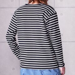 【日本製-新品-検品済】ボーダー長袖トップス（ブラック×ホワイト）の画像