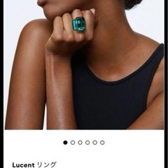 SWAROVSKI Lucent リング グリーン オクタゴンカット　グリーンの画像