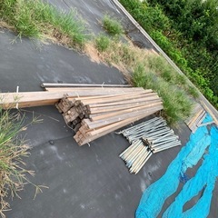 材木、小屋作りに購入した木材の画像