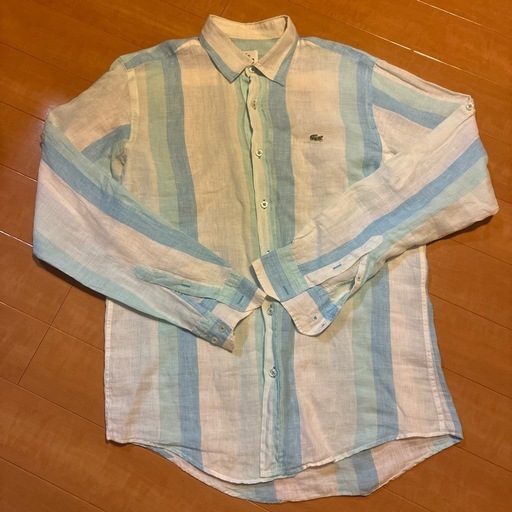 ラコステ  リネン　ボーダーシャツ　39