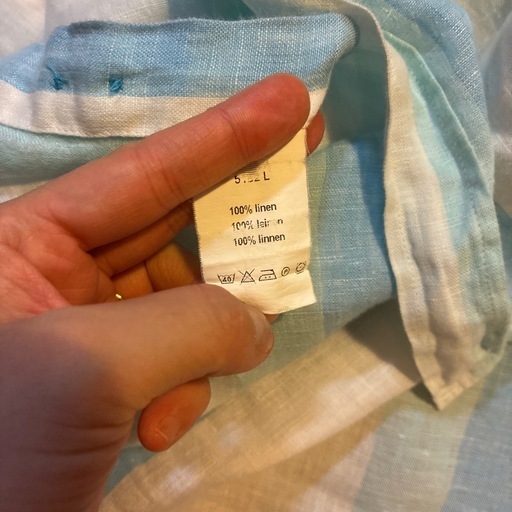 ラコステ  リネン　ボーダーシャツ　39