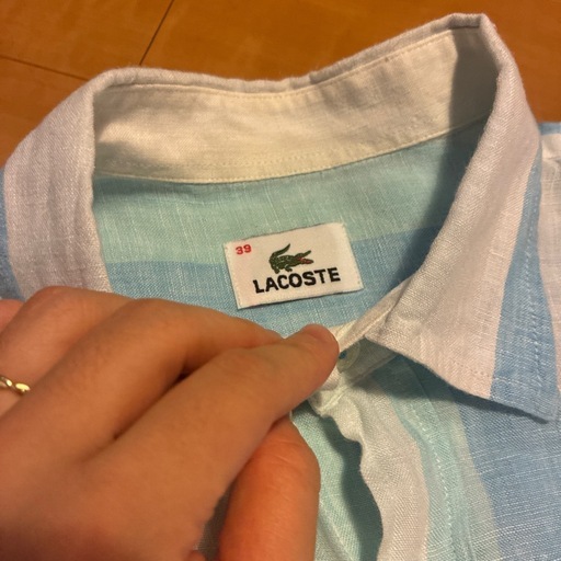 ラコステ  リネン　ボーダーシャツ　39