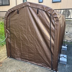 中古品 サイクルハウス 自転車置き場 バイクガレージ  UVカット 防水 バイク サイクルハウスの画像