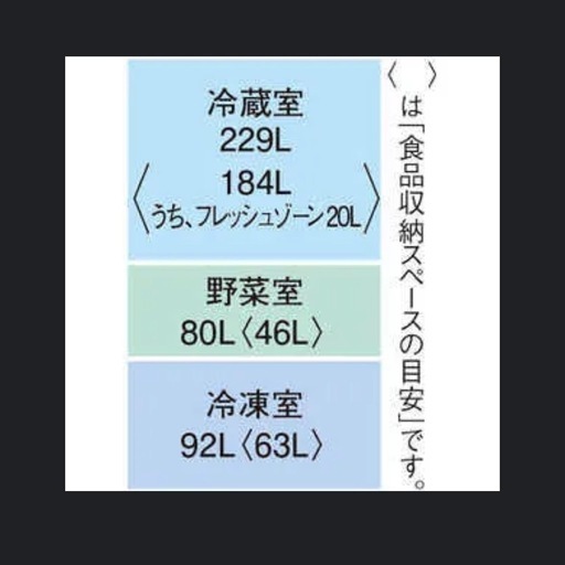 冷蔵庫　401リットル