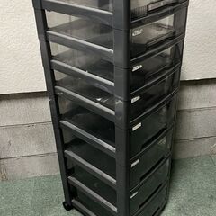 8段 書類ケース 収納ケース キャスター付 プラスチック製 オフィス 事務用品 幅32cm×奥行39cm×高さ109cmの画像