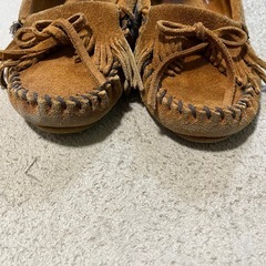 【23.5cm】MINNETONKA モカシン キャメル 本革 US6インチの画像