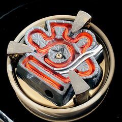 【動作品】茶道具 野々田式 風炉型電熱器 創巧 黒紅鉢 100V 400W 敷板 前瓦 お香入れ付 茶道 風炉 炉 電熱器 稽古用 E1EW0604の画像